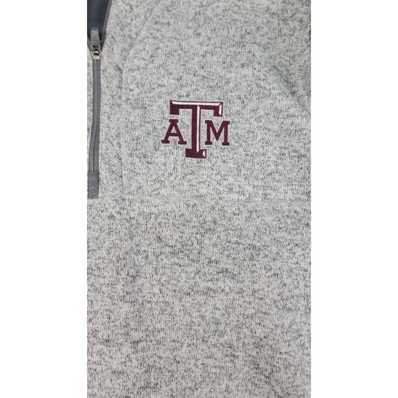 Antigua Texas A&M Aggies Mens Heather Gray Half-Zip Pullover Fleece Jacket XL - Picture 3 of 11
